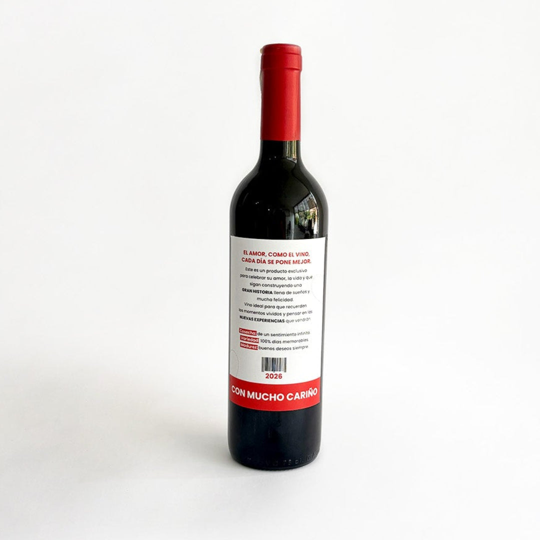 Botella De Vino - Felicidades Pareja